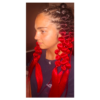 Black-Red Bubble Ponytails
