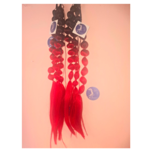 Black-Red Bubble Ponytails