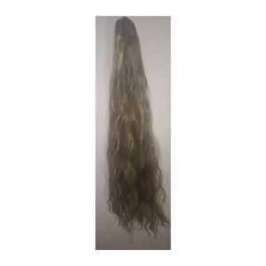 Wavy Brown Ponytail with Blonde highlights